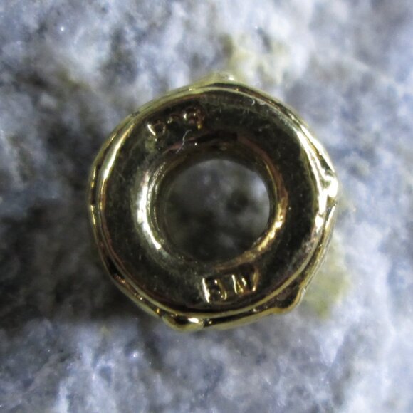 Antiqued Gold Plated Sterling Silver Brook European Charm - Picture 5 of 7